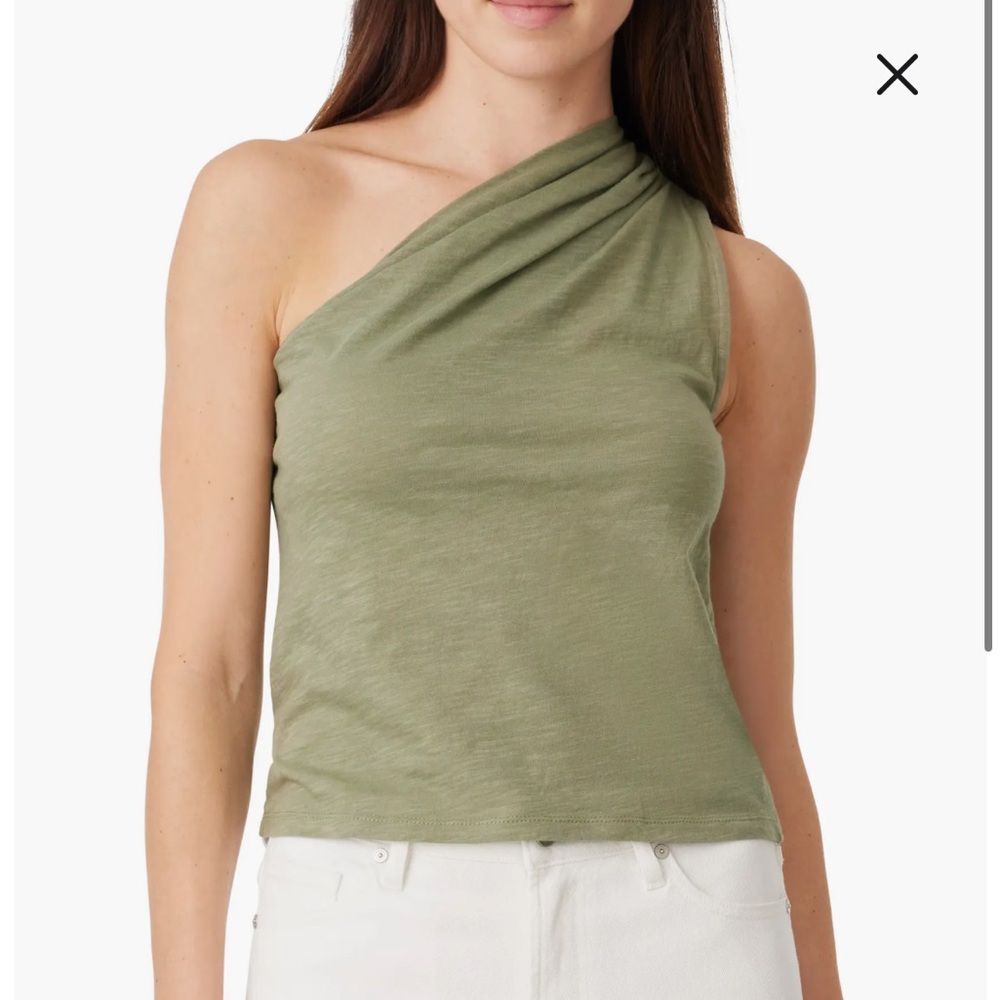 Habitual One-Shoulder Knit Top Sage Size S NWT